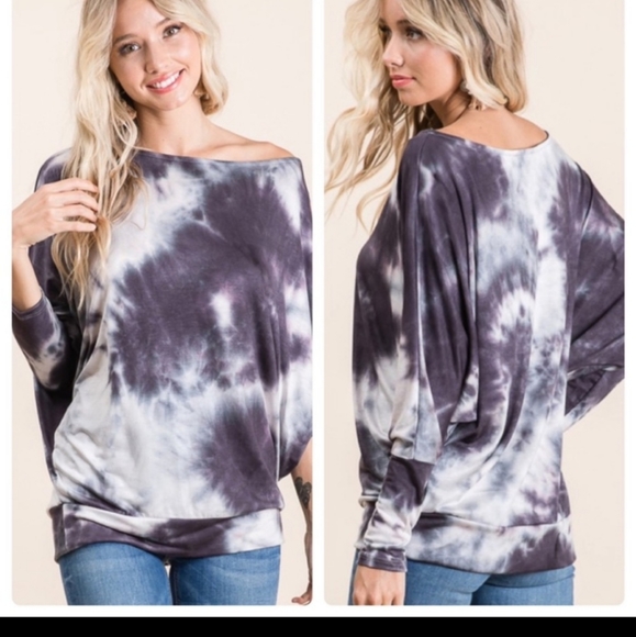 Sale Women's tiedye off shoulder top - Picture 2 of 12